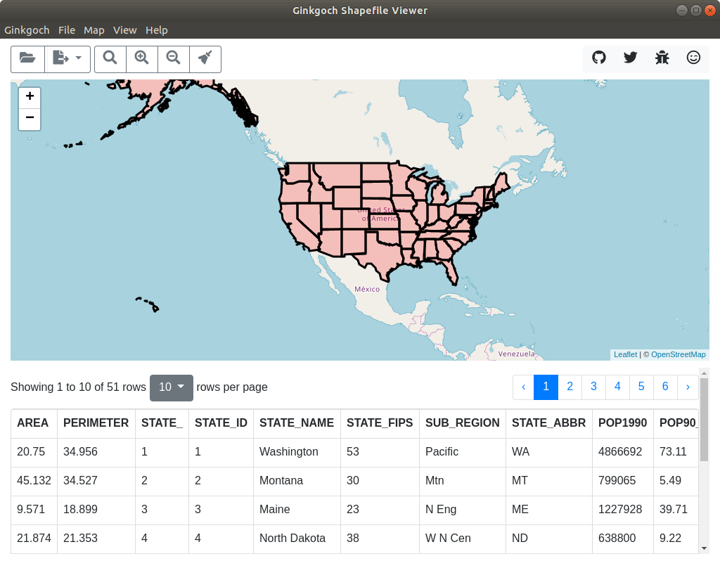 Shapefile viewer on Linux preview